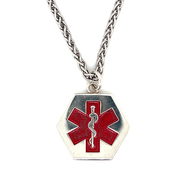 Sterling Silver Engravable Medical Alert Pendant/Charm by IJC