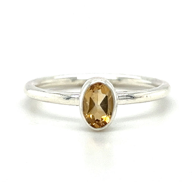 Sterling Silver Citrine Stackable Ring