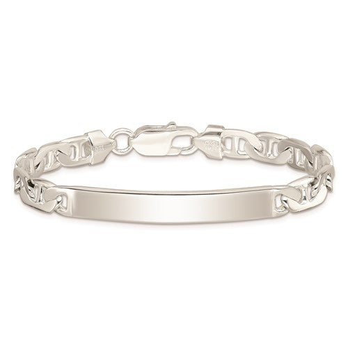 Mens Sterling Silver Engravable ID Fashion Bracelet