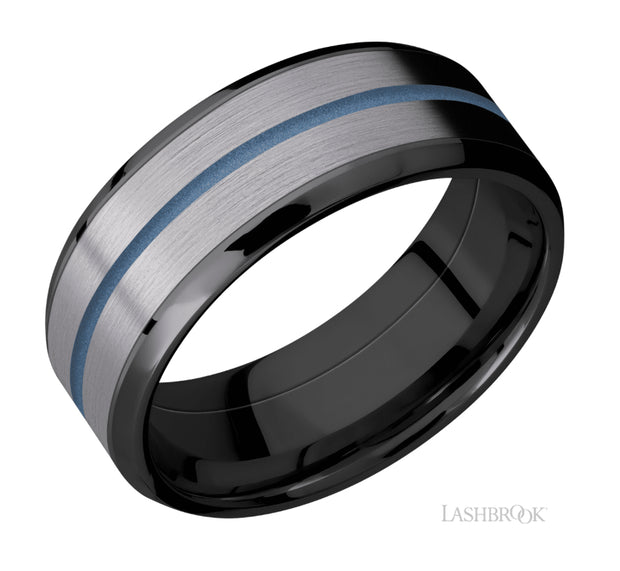 Zirconium & Tantalum Wedding Band by Lashbrook Designs