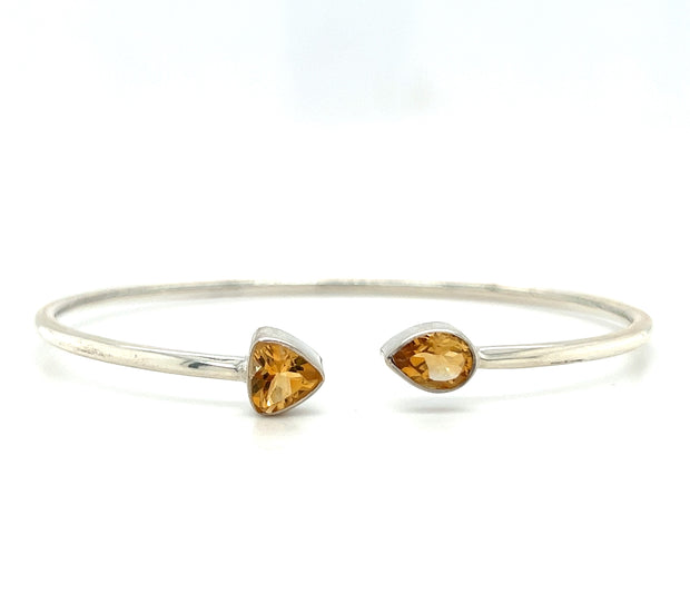 Sterling Silver Citrine Bangle Bracelet