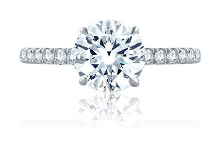 18k White Gold Classic Hidden Halo Diamond Engagement Ring by A.JAFFE