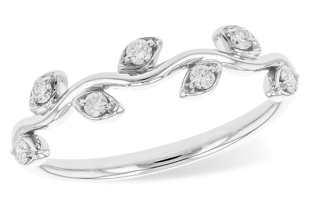 14k White Gold Nature Inspired Diamond Wedding Band by Allison Kaufman