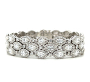 Pre-Owned Platinum One-Of-A-Kind Diamond Multi-Strand Bracelet by Designer Charles Krypell