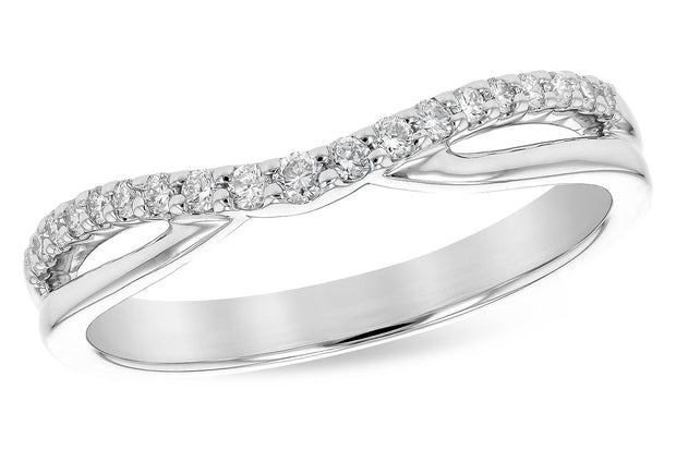 14k White Gold Diamond Contour Wedding Band by Allison Kaufman