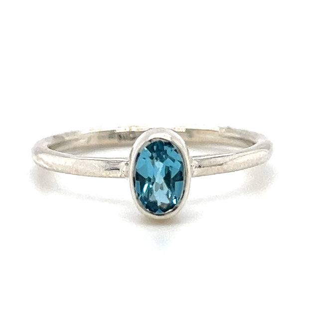 Sterling Silver Blue Topaz Stackable Ring