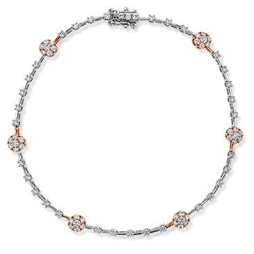 14k White & Rose Gold Diamond Fashion Bracelet by Zeghani