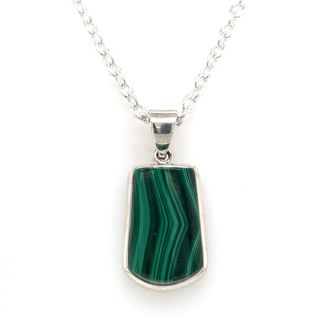 Sterling Silver Malachite Pendant