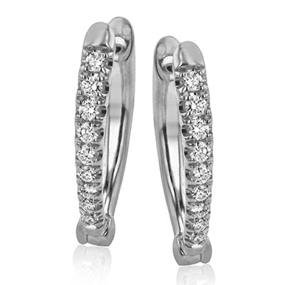 14k White Gold Diamond Hoop Earrings by Zeghani's 'Delicate Diva' Collection